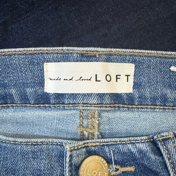 Loft Womens Skinny Crop Jeans With Embroidered Hem Size 24/00 - Picture 5 of 7